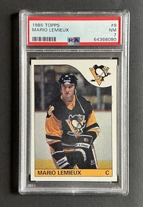 1985 Topps Mario Lemieux #9 Rookie RC Penguins HOF PSA 7 NM - Picture 1 of 2