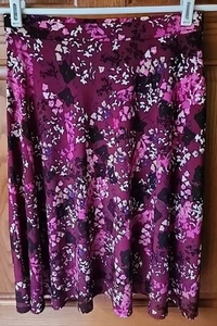 George Womens Purple Floral Skirt Size Small 4-6 Elastic Waist  - Picture 1 of 3