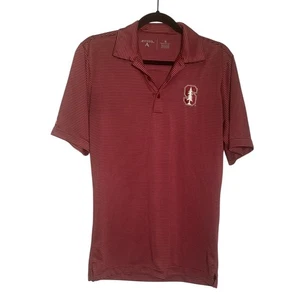 Antigua Stanford University Herren rot gestreiftes Poloshirt Größe Small Golf - Bild 1 von 5