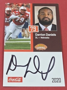 Darrion Daniels RC Auto 2020 Senior Bowl Nebraska Firmado RC San Francisco 49ers - Imagen 1 de 2