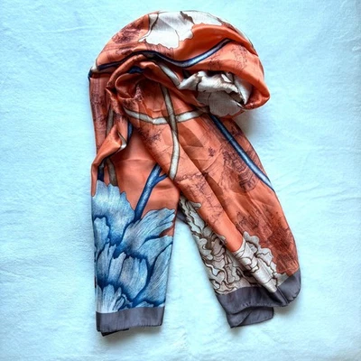 Bufanda de seda 100 % natural para mujer bufanda grande chal estilo envolvente 70*36 pulgadas Foto 1 de 4