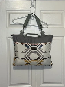 Pendleton Aztec Pattern Fold-Up Blanket Packable Pouch Zipper & Straps Clean - Picture 1 of 14