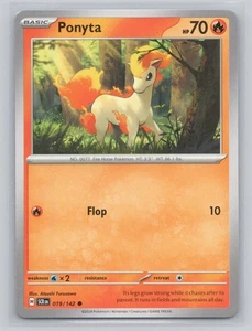 2024 Ponyta 019/142 Common SCR Base Set Standard Non Holo Feuer Basic Pokemon - Bild 1 von 2