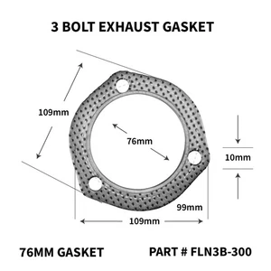 Universal Exhaust Gasket Fire Ring 3" 76mm 3 Bolt Hole Gaskets - Picture 1 of 12