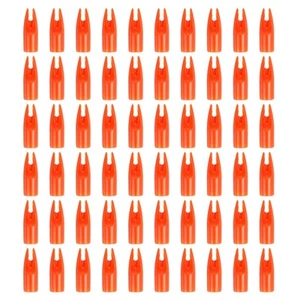 60Pcs 7mm Archery Arrows Nocks Plastic Glue on Arrow Nock Orange - Picture 1 of 3