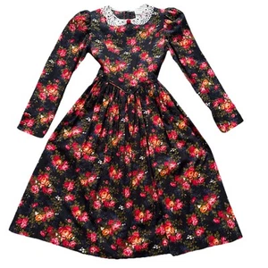 Vintage Rare Editions Girls Dress Sz 8 Floral Cottagecore Union-made USA Modest - Picture 1 of 19