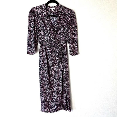 Rebecca Taylor Wild Rose Silk Blend Faux Wrap Dress Size 2 - Изображение 1 из 4