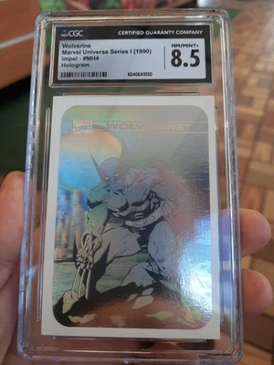 Wolverine Hologram Cgc 8.5 NM Mint+ Marvel Universe Series 1 1990 4 MH4 H4 Impel - Image 1 of 4