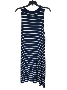 Time And Tru T-shirt Dress Women's Large Blue Knit Pockets Soft Stretchy NWT - Picture 1 of 7