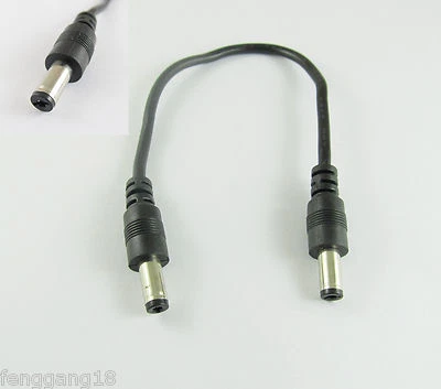 CCTV DC Power Plug 5.5 x 2.1mm Male To Male Connector Extension Cord Cable 20cm - Image 1 of 3