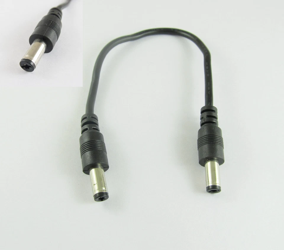 1x 5.5 x 2.1mm Male To Male CCTV DC Power Connector Extension Cable Cord 20cm - Image 1 of 1