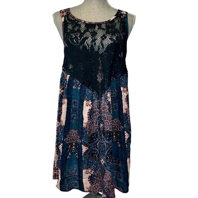 Free People Womens Intimate Count Me In Trapeze Black Combo Tunic Top NWT Size S - Image 1 of 4