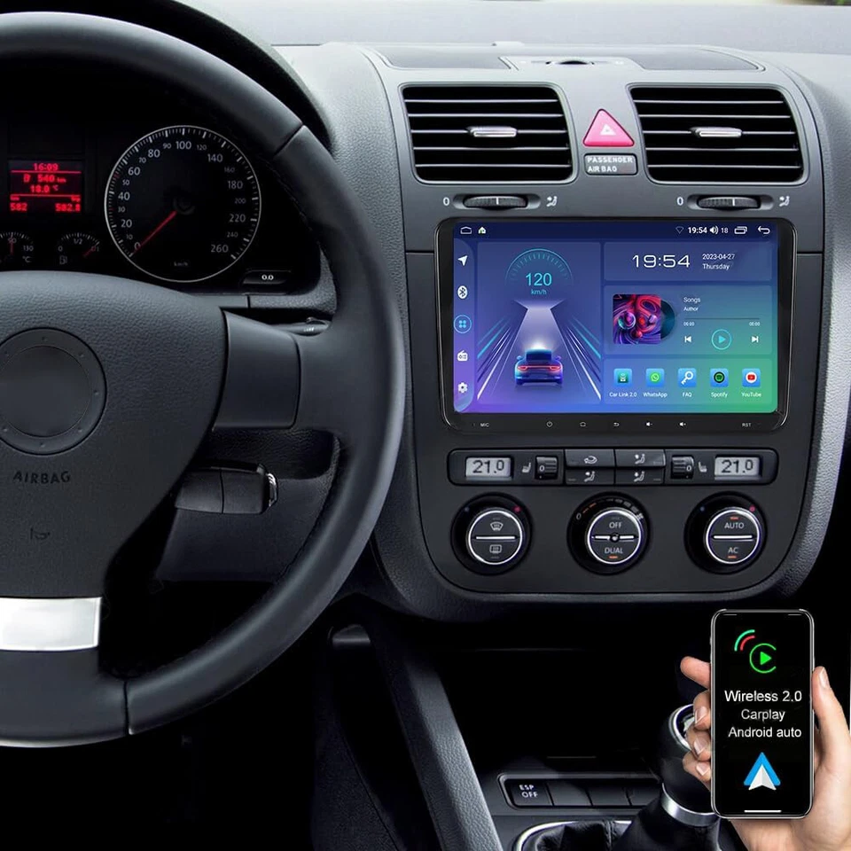 Android 13 CarPlay Car Stereo Radio GPS For VW Golf 5 MK5 MK6 Jetta Passat CC 9" - Image 1 of 4