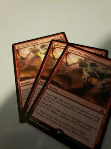 3 Fall of the Titans = Red Oath of the Gatewatch Mtg Magic Rare - Picture 1 of 1