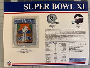 Willabee & Ward NFL Super Bowl XI Patch/Card - Picture 1 of 10