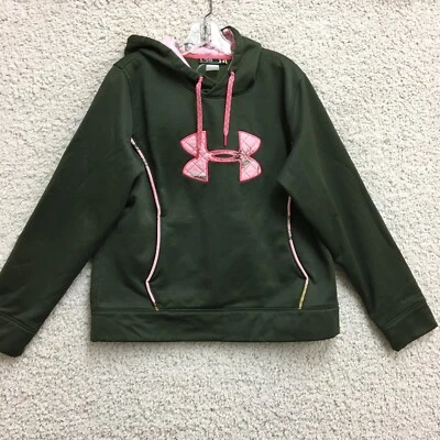 Under Armour 连帽衫特大号成人绿色套衫运动衫标志女式 XL — 第 1/4 张图片