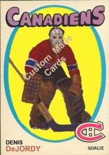 Custom made Topps-style 1971-72 Montreal Canadiens Denis Dejordy hockey card r