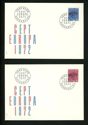 Postal History Switzerland FDC #544-545 SET OF 2 Europa radio waves 1972 - Image 1 of 2