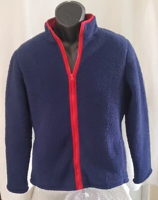 Suéter Pullover Lands End Talla 18-20 Juvenil 1/4 Cremallera Poliéster Azul/Rojo  Foto 1 de 4