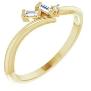 Anillo de derivación de diamantes en oro amarillo de 14 K (0,07 quilates) tw.) - Imagen 1 de 5