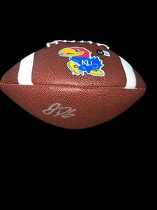 JALON DANIELS SIGNED KANSAS JAYHAWKS LOGO FOOTBALL KU QB HEISMAN BAS - Picture 1 of 2