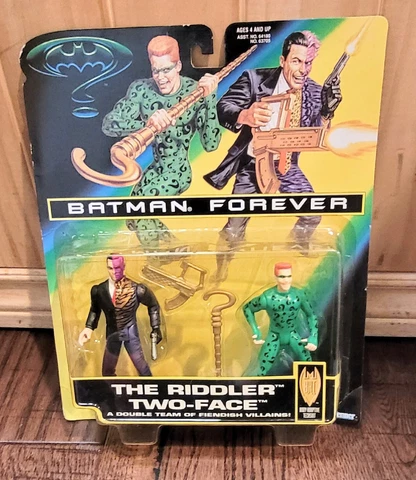 1996 Riddler and Two-Face Double Team Action Figures Batman Forever NIB Cover
