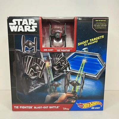Hot Wheels Star Wars Tie Fighter Blast-Out Battle Force Awakens Die Cast NUEVO Foto 1 de 4