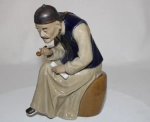 Chinese Mudman Figure Statue Elder Scholar Man Smoking Pipe Detailed Pottery - Picture 1 of 20