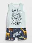 Baby GAP Printed 2-in-1 Shorty One-Piece Romper Shortalls 3 6 12 12 mo NWT $30
