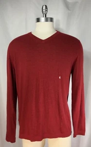 Eddie Bauer Sweater Men’s Large Red Talus V-Neck - Picture 1 of 7