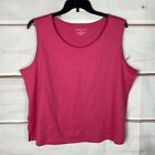 Drapers & Damons Top Womens 2X Pink Tank Scoop Neck Sleeveless Solid Basic Knit