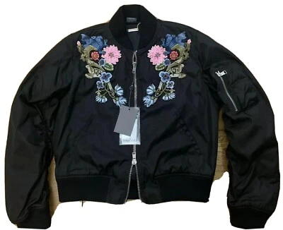 ALEXANDER MCQUEEN EMBELLISHED MEDIEVAL SHELL BOMBER JACKET BLACK UK 14 IT 44 - Image 1 of 4