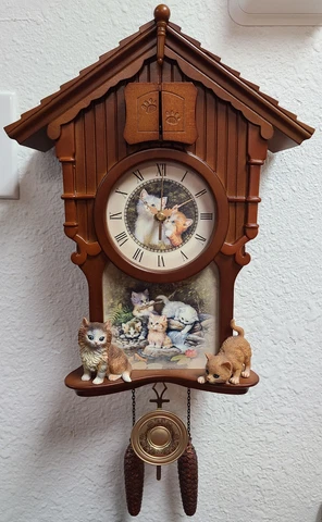 1997 Limited Edition Bradford Exchange Purr-fect Moments Kitten Cuckoo Clock Cover
