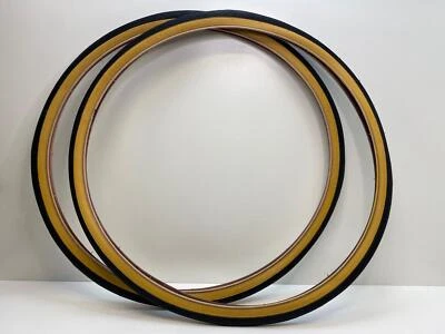 1 PAIR 26 x 1-3/8"-1-1/4" bicycle Schwinn BREEZE pattern TIRES S5 S6 GUM WALL - Image 1 of 4