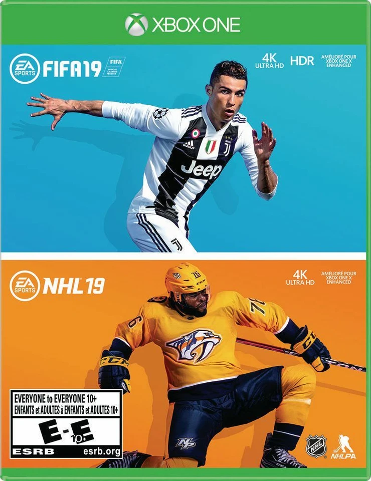 FIFA 19 & NHL 19 Bundle Dual Sports Combo Pack Collection (XBOX One) New - Image 1 of 1