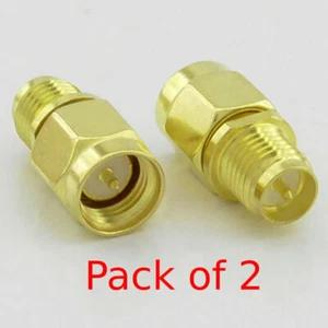 2x SMA Macho Conector A Rp- SMA Hembra Adaptador Conector - Vendedor GB - Imagen 1 de 5