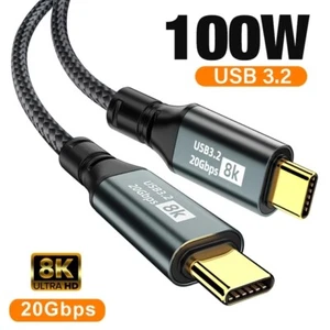 20Gbps Data Cable 100W USB C to C Fast Charging for MacBook iPhone 15 Samsung 3M - Picture 1 of 13
