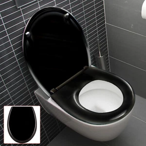 Klodeckel Toilettendeckel mit Softclose WC Sitz Schwarz Deckel Toilettensitz Pro - Bild 1 von 12