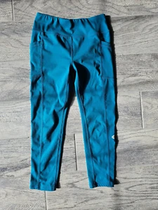 Girls Reebok workout pants size medium 7/8 teal - Picture 1 of 7