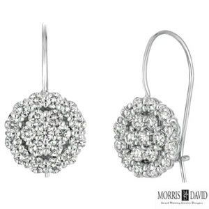 1.52 Carat Natural Diamond Earrings G SI 14K White Gold - Picture 1 of 1