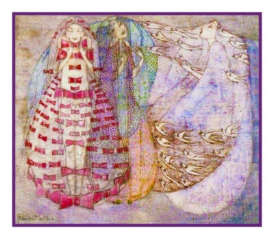 Bows Bead Birds Frances MacDonald McNair Counted Cross Stitch Chart  Pattern - Image 1 of 4