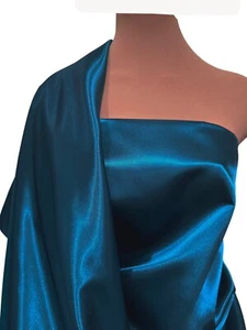 SATIN POLYESTER 60" MARINE BLUE FABRIC BTY DRESSES, FORMAL WEAR ,CRAFTS - Picture 1 of 1
