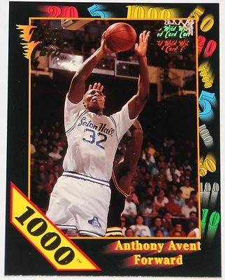 1991-92 WILD CARD 1000 STRIPE #6 ANTHONY AVENT SETON HALL RC ROOKIE CARD - Image 1 of 2