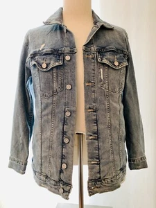 NEW Lucky Brand Size Small Tomboy Trucker Blue Denim Jacket Oversize $99 - Picture 1 of 9