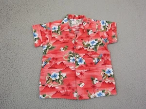 Vintage Nui Nalu Shirt Boys Size 7 Red Surf Board Islands 90s Hawaiian Youth - Picture 1 of 11