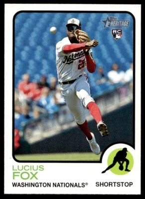 2022 Topps Heritage High Number Lucius Fox RC Washington Nationals #618 - Image 1 of 2