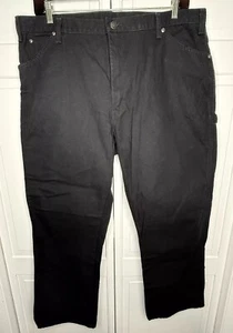 Dickies Men’s Pants 42 x 30 Black Canvas Carpenter Straight Leg Workwear Outdoor - Picture 1 of 10