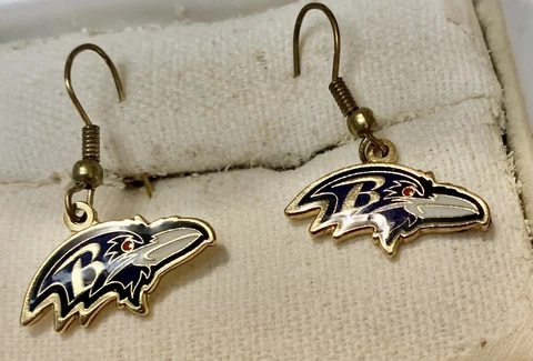NFL Official Baltimore Ravens Stud Pierced Earrings nwot Cover