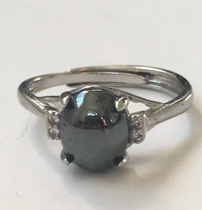 hematite ring adjustable size to 7&8 - Picture 1 of 9