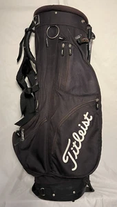 Titleist Stand Carry golf bag black 7 dividers 9 zip pockets w/rain cover used - Picture 1 of 9
